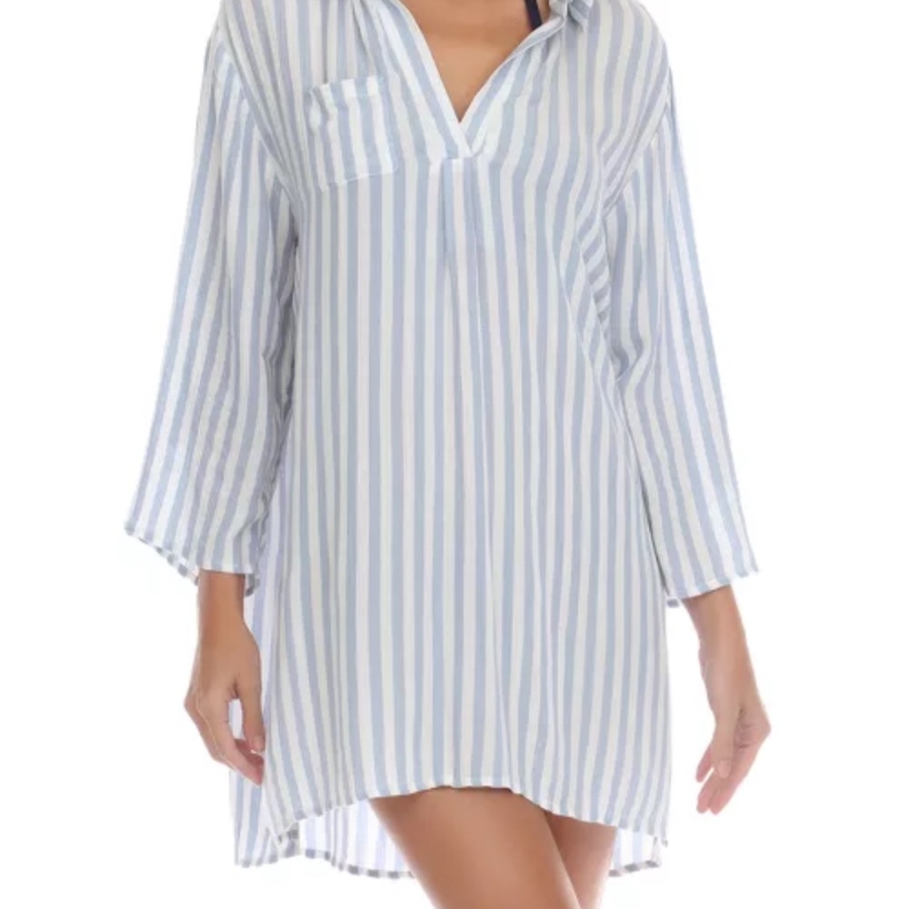 Raviya Women's Striped Swim Cover-Up Tunic